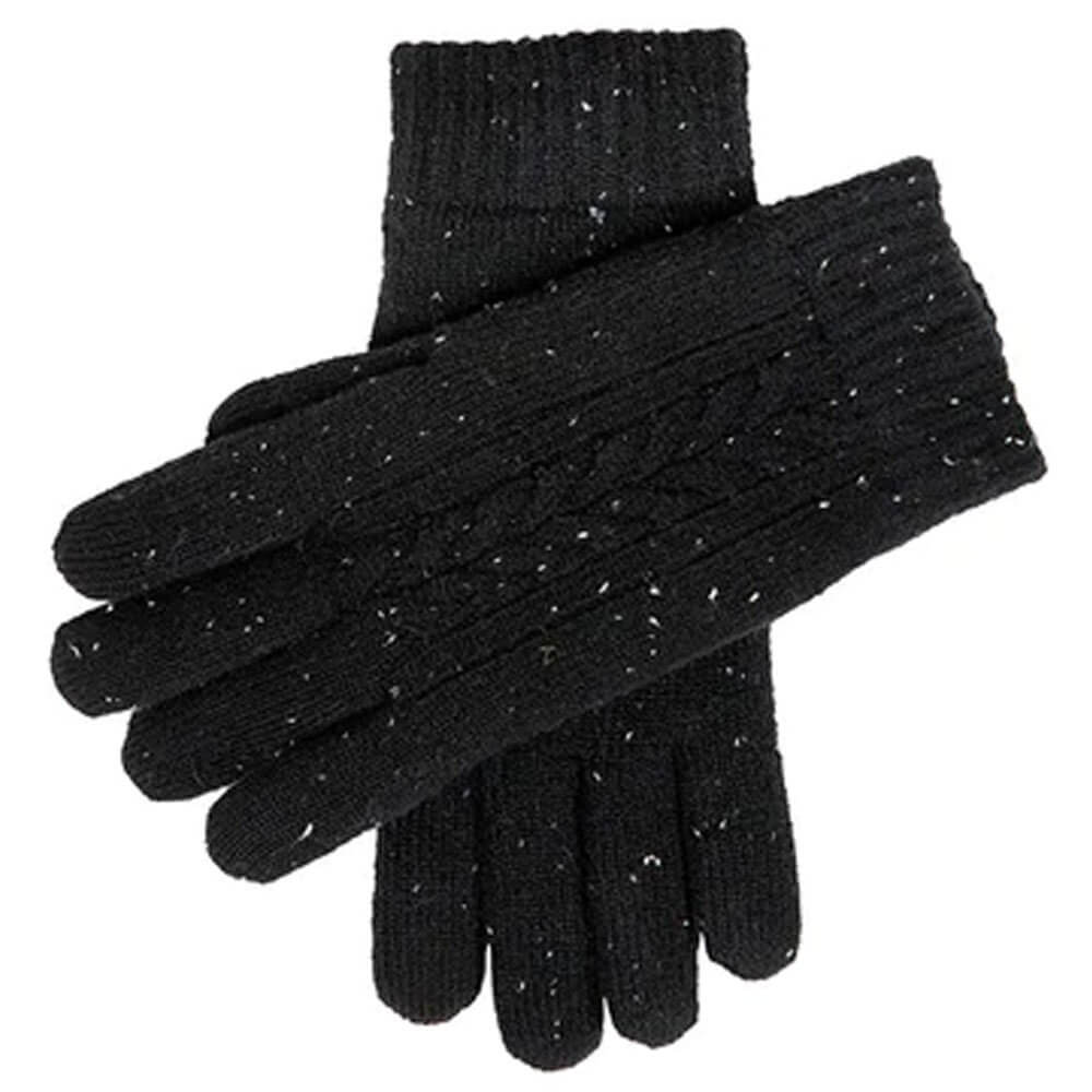 Dents Speckled Cable Knit Gloves
